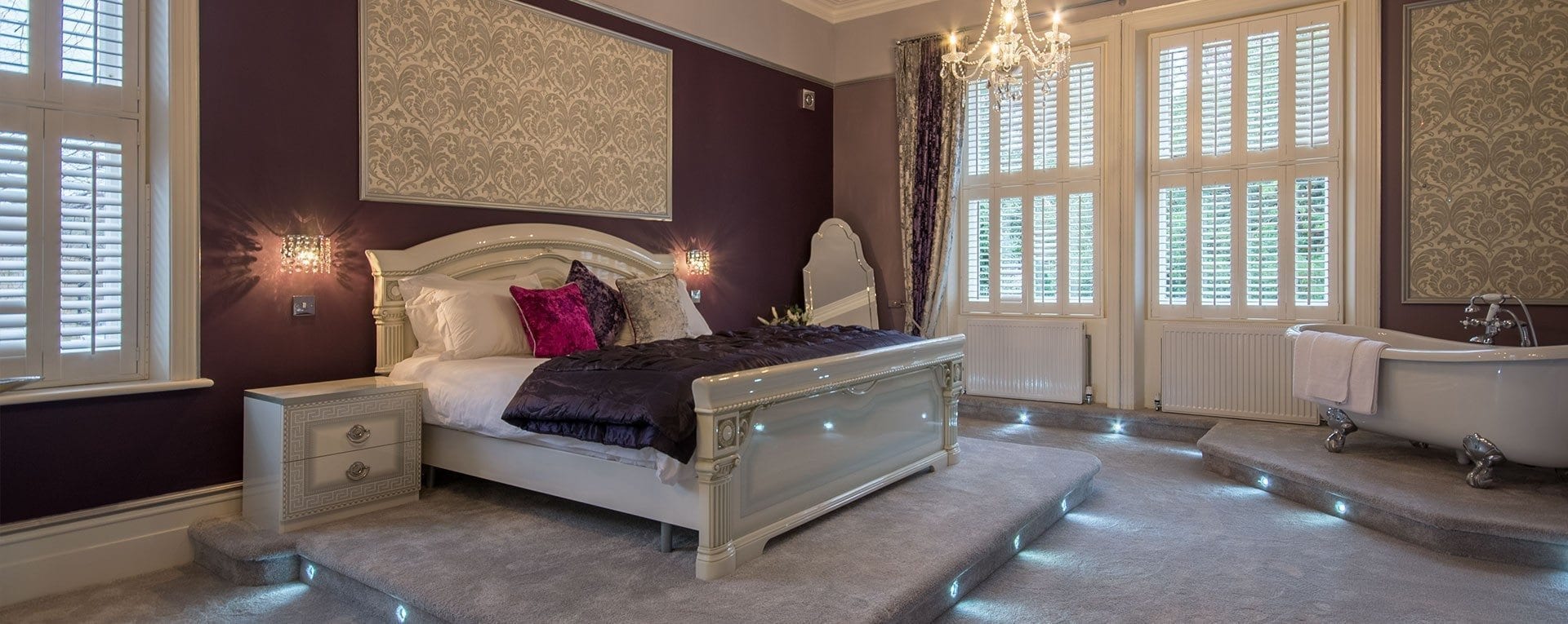 Gold Cup bridal suite at the Derby Manor in Bournemouth